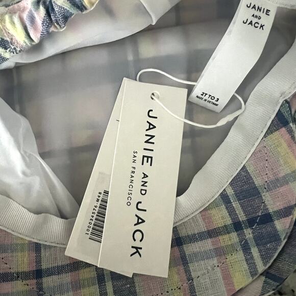 NEW Janie & Jack Plaid Newsboy Hat Size 2T to 3T - Picture 4 of 6